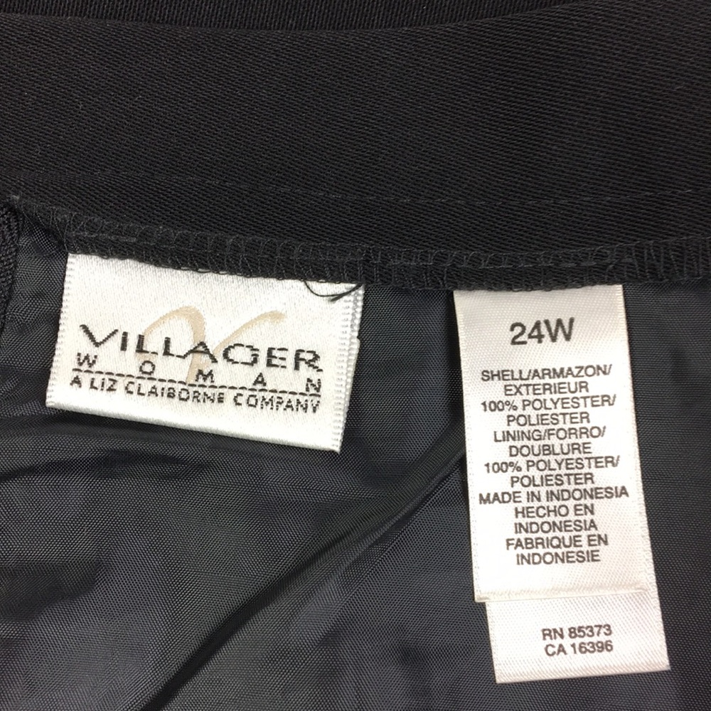 Liz Claiborne Villager Skirt Black Elastic sides Zips up Size 24W - Picture 10 of 10